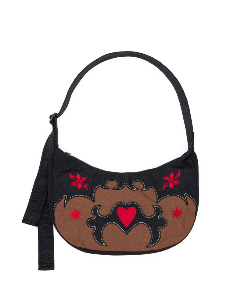 BAGGU Medium Nylon Crescent Bag - Western AppliquÃ© - Image 1