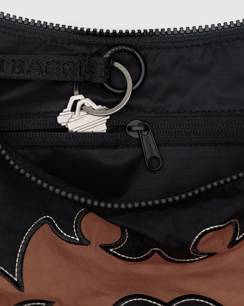 BAGGU Medium Nylon Crescent Bag - Western AppliquÃ© - Image 2