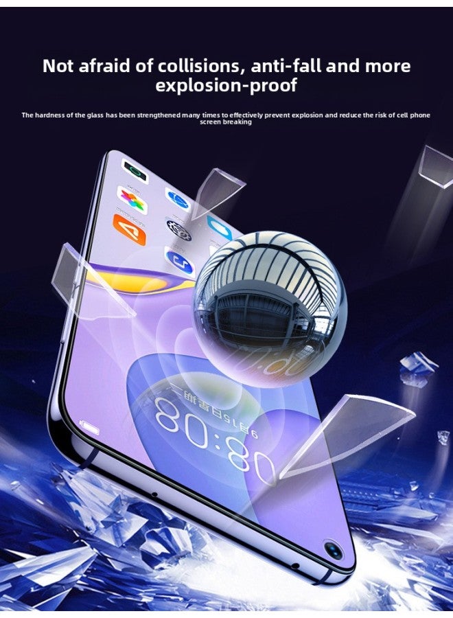 For Huawei Nova 7 Tempered Film Nove7se Anti-Peep Film Novo Full Screen Coverage Anti-Blue Light Note7 Mobile Phone N-Colour:[blue Light Version] [2 Pieces] Eye Protection And Anti-blue Light◉Comes With Anti-scratch Back Film-Size:For Huawei Nova 7  - Image 3