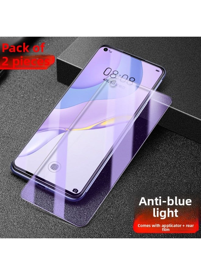 For Huawei Nova 7 Tempered Film Nove7se Anti-Peep Film Novo Full Screen Coverage Anti-Blue Light Note7 Mobile Phone N-Colour:[blue Light Version] [2 Pieces] Eye Protection And Anti-blue Light◉Comes With Anti-scratch Back Film-Size:For Huawei Nova 7  - Image 1