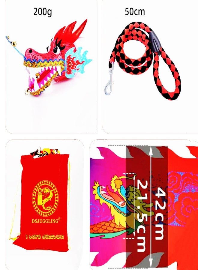 DSJUGGLING Lightweight Dragon Poi with 3D Dragon Head & Swing Rope Combo for Kids and Beginners, Flowy Dragon Ribbon Streamer Outdoor Fitness Golden Dragon Stage Prop Set (Blue Dragon, 9.8 FT(3M)) - Image 4
