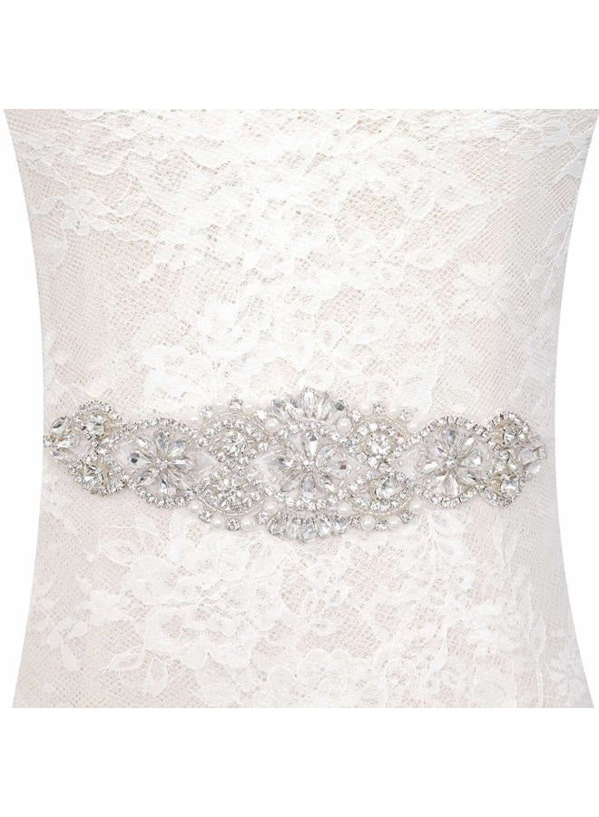 Pardecor Bridal-Sash-Belt Rhinestone Applique Bridal Glitter Crystal Wedding Sash Belt Beaded Sash Belt Bridal Sashes for Wedding Dress - Image 1