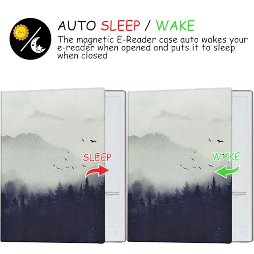 GOVTVA Magnetic Stand Folio Case for 10.65'' iFLYTEK AINOTE 2 (2025 Released) Ultra-Thin Lightweight Premium PU Leather Cover with Built-in Pen Holder, Auto Sleep/Wake (Misty Forest) - Image 5