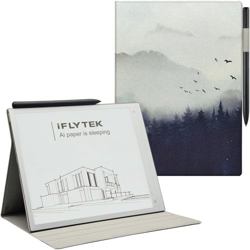 GOVTVA Magnetic Stand Folio Case for 10.65'' iFLYTEK AINOTE 2 (2025 Released) Ultra-Thin Lightweight Premium PU Leather Cover with Built-in Pen Holder, Auto Sleep/Wake (Misty Forest) - Image 1