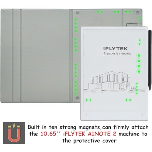 GOVTVA Magnetic Stand Folio Case for 10.65'' iFLYTEK AINOTE 2 (2025 Released) Ultra-Thin Lightweight Premium PU Leather Cover with Built-in Pen Holder, Auto Sleep/Wake (Misty Forest) - Image 2