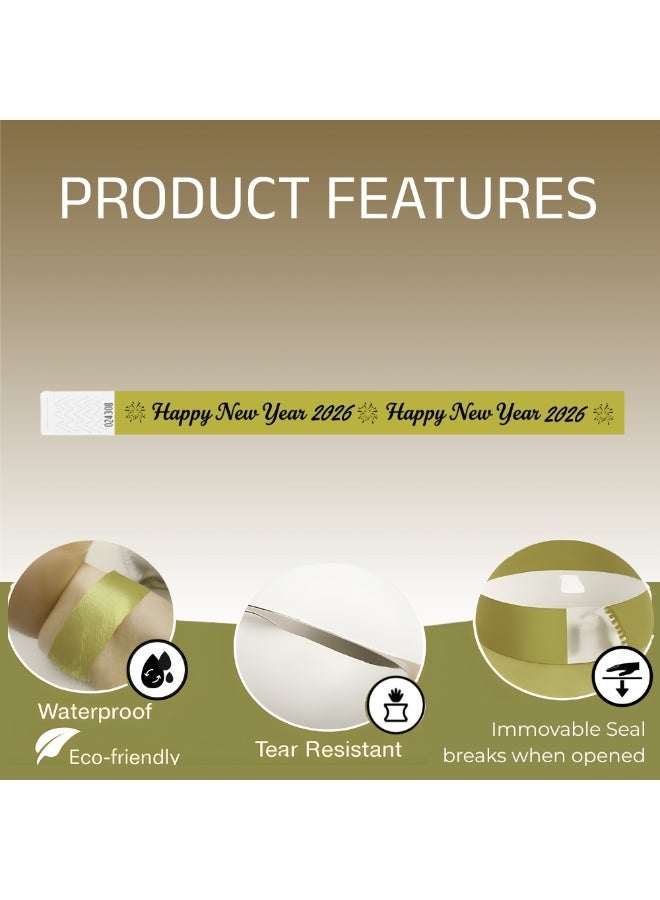 برينت شوب فور مي أساور المعصم الورقية للعام الجديد - أساور المعصم للمناسبات وحفلات رأس السنة الجديدة والاحتفالات - أساور معصم تايفك الآمنة للتحكم في الحشود وإدارة الدخول - Image 4