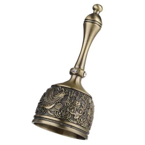 ILSSLI Hand Bell Brass Dinner Call Bells Loud Service Ringing Bell Tibetan Handbells for Meditation Seniors Bedside Musical Teaching Classroom - Image 1