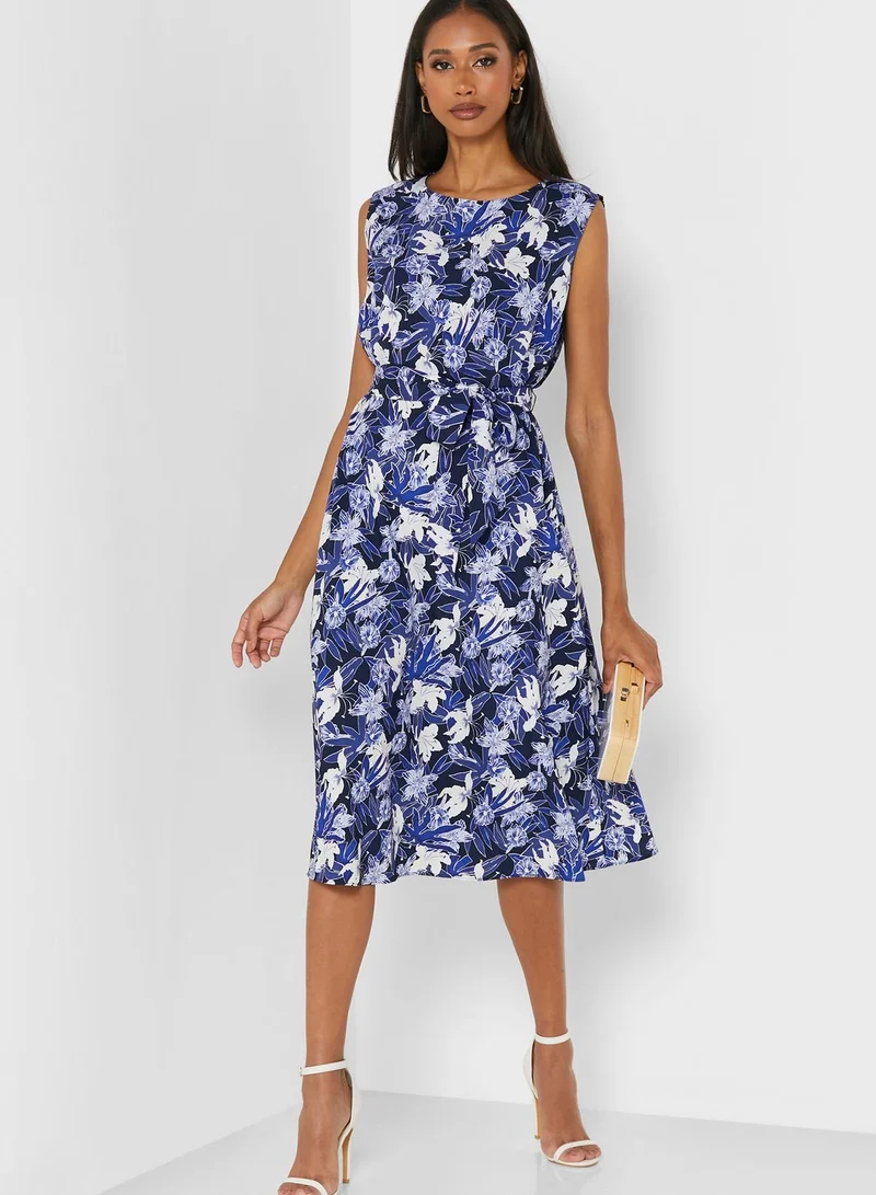 Lauren Ralph Lauren Round Neck Printed Dress