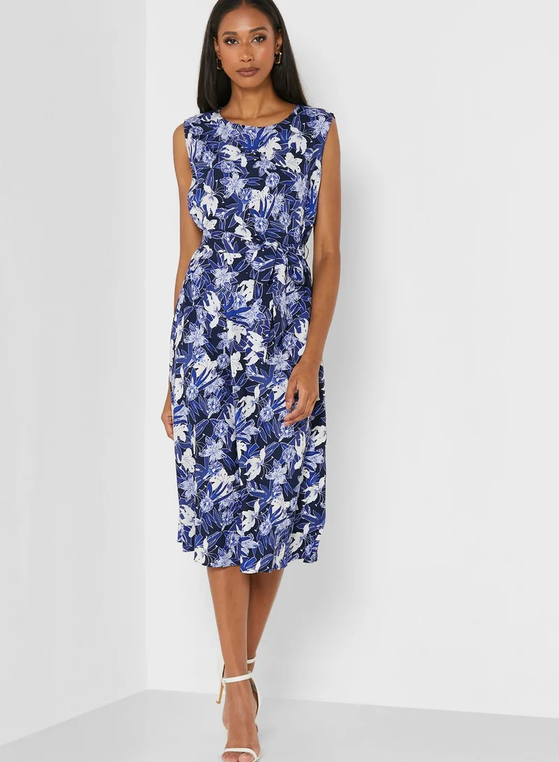 Lauren Ralph Lauren Round Neck Printed Dress
