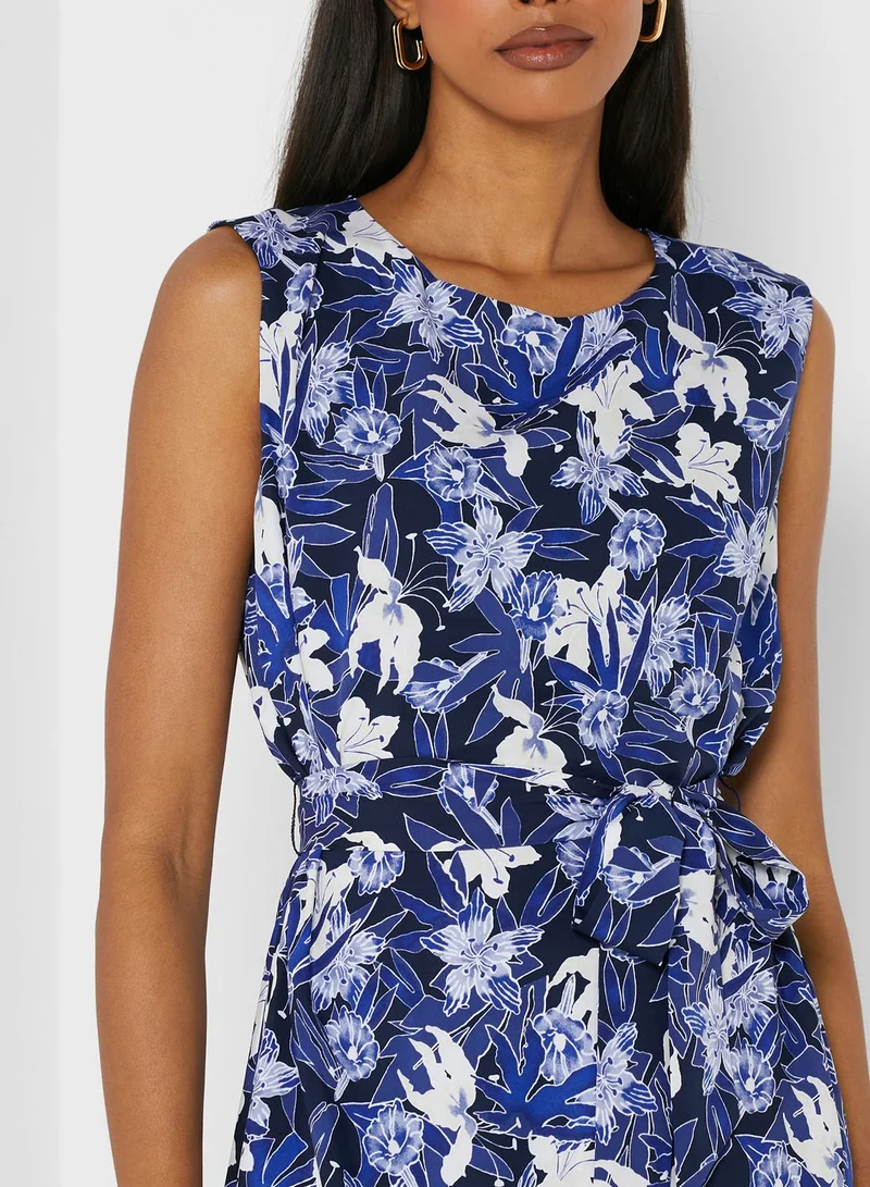 Lauren Ralph Lauren Round Neck Printed Dress