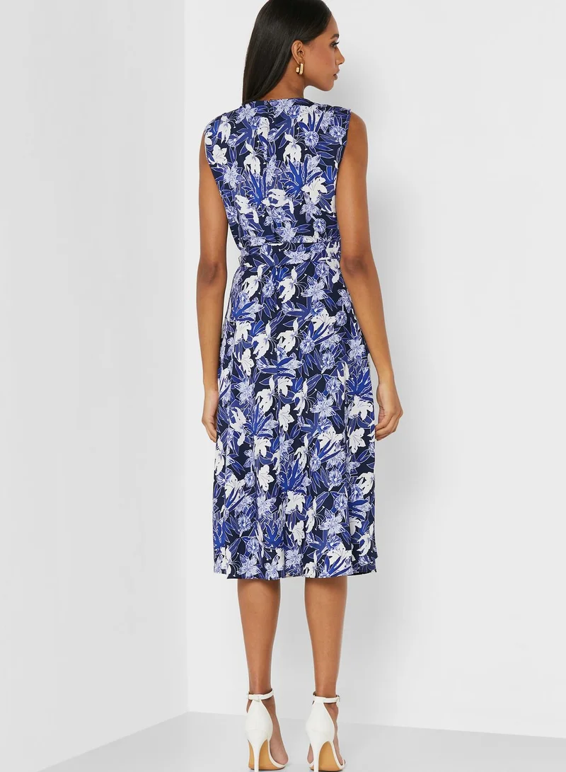 Lauren Ralph Lauren Round Neck Printed Dress