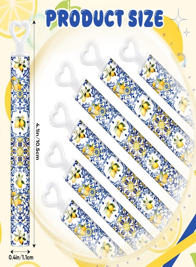 Rotatingpals 50 Pcs Capri Lemon Mini Bubble Wands Bulk Party Supplies Blue Tiles Lemon Bubble Party Favors for Wedding Bridal Shower Birthday Gifts Goodie Bag Stuffers Prizes - Image 3