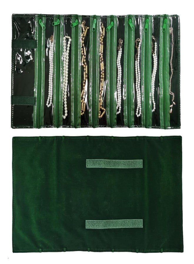 SCIKHEFT Travel Jewelry Roll Bag Portable Organizer Pouch With Grids&PVC Cover Storage Bags for Necklace, Bracelet, Bracelet,Ring, Badge, Pendant - Image 3