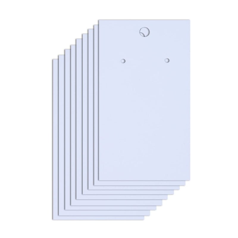 Zenomia بطاقة عرض أقراط ورقية بيضاء زخرفية مجوهرات مستطيلة 50 قطعة (2 × 3.5 بوصة) - Image 1
