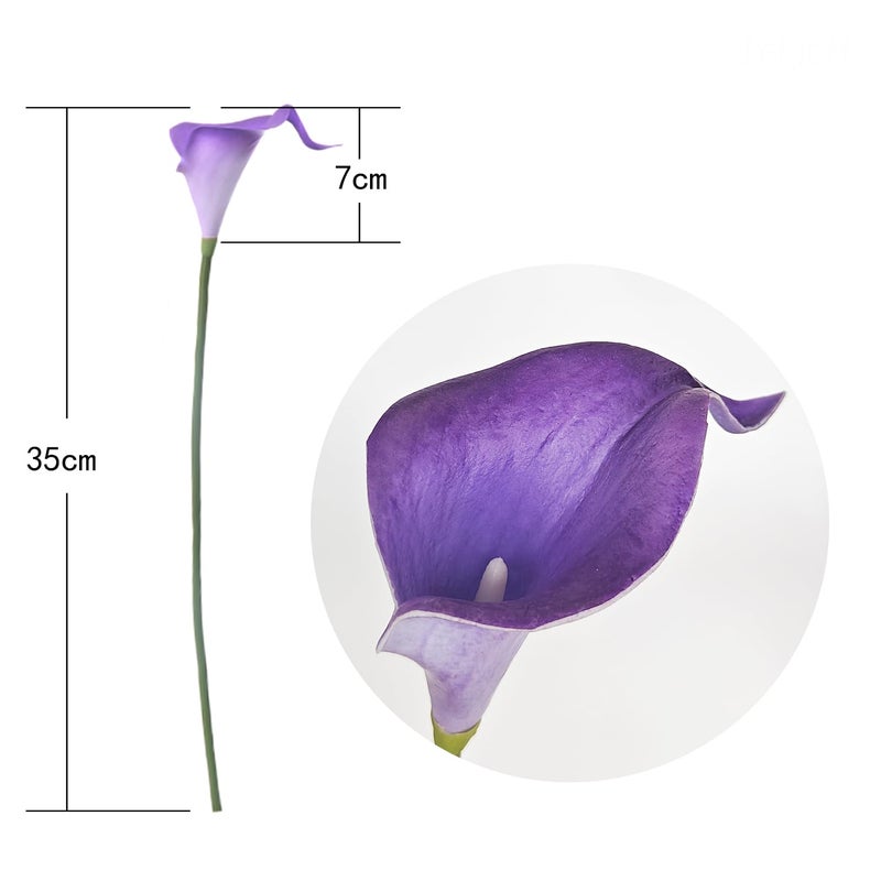 Letjolt Purple Calla Lily 20Pcs Artificial Flowers Bouquet for Wedding Bride Shower Blessing Gift Home Decoration Faux Calla Lilies Flower, 20 Pieces - Image 5