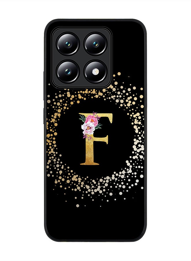 Stylizedd For Xiaomi 14T Case,Slim fit Camera Protection, Shockproof Thin Phone cover - Custom Monogram Floral - F ( Black ) - Image 1