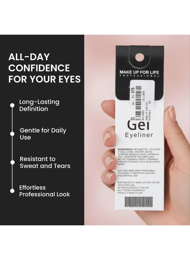 Make Up for Life Gel Eye Liner, Black, 3.3g - Image 3