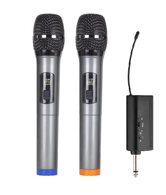 kh Dynamic Wireless Microphone, UHF Dynamic Mic with Portable Mini Receiver, Karaoke Handheld mic System 6.35mm Jack, 50-60 Feet Cordless Range for House Parties, Karaoke Singing (Single Cordless) - Image 1