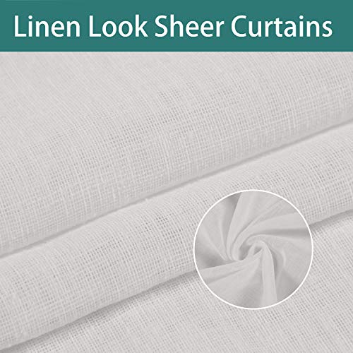 LORDTEX Burlap Linen Look Outdoor Curtains for Patio - 2 Panels Waterproof Sheer Curtains for Pergola, Porch, Cabana and Gazebo Grommet Indoor/Outdoor Voile Sheer Drapes (52 x 84 inch, Ivory) - Image 4