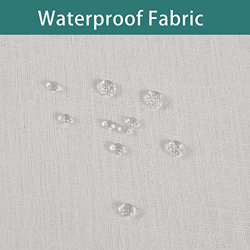 LORDTEX Burlap Linen Look Outdoor Curtains for Patio - 2 Panels Waterproof Sheer Curtains for Pergola, Porch, Cabana and Gazebo Grommet Indoor/Outdoor Voile Sheer Drapes (52 x 84 inch, Ivory) - Image 3