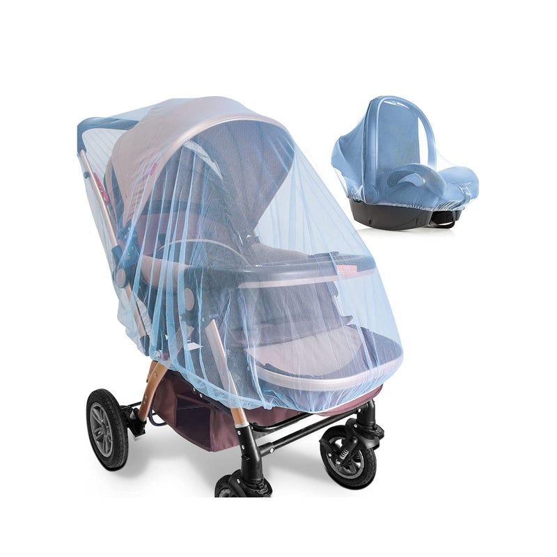 SOLARAE Mosquito Net for Stroller - 2 Pack Durable Baby Stroller Mosquito Net - Perfect Bug Net for Strollers, Bassinets, Cradles, Playards, Portable Mini Crib Odorless & Durable Material - Image 1