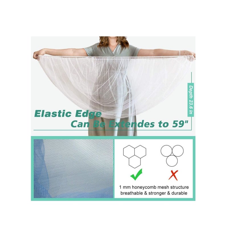 SOLARAE Mosquito Net for Stroller - 2 Pack Durable Baby Stroller Mosquito Net - Perfect Bug Net for Strollers, Bassinets, Cradles, Playards, Portable Mini Crib Odorless & Durable Material - Image 2