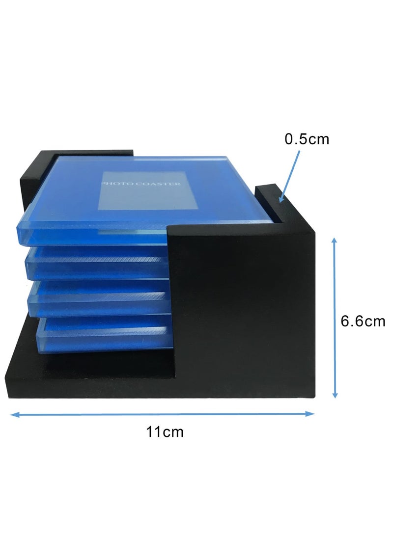 Vitacelli - Photo Coaster | Personalised Glass Photo Coasters | Photo Coasters set of 4 | Photo Insert Square Placemat - Image 1