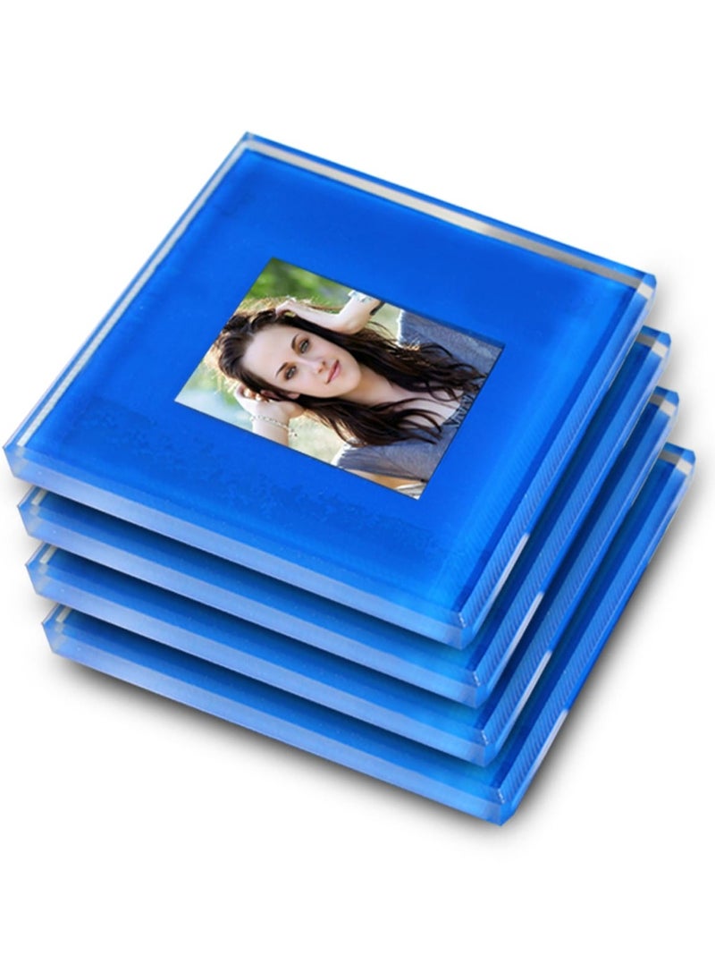 Vitacelli - Photo Coaster | Personalised Glass Photo Coasters | Photo Coasters set of 4 | Photo Insert Square Placemat - Image 1