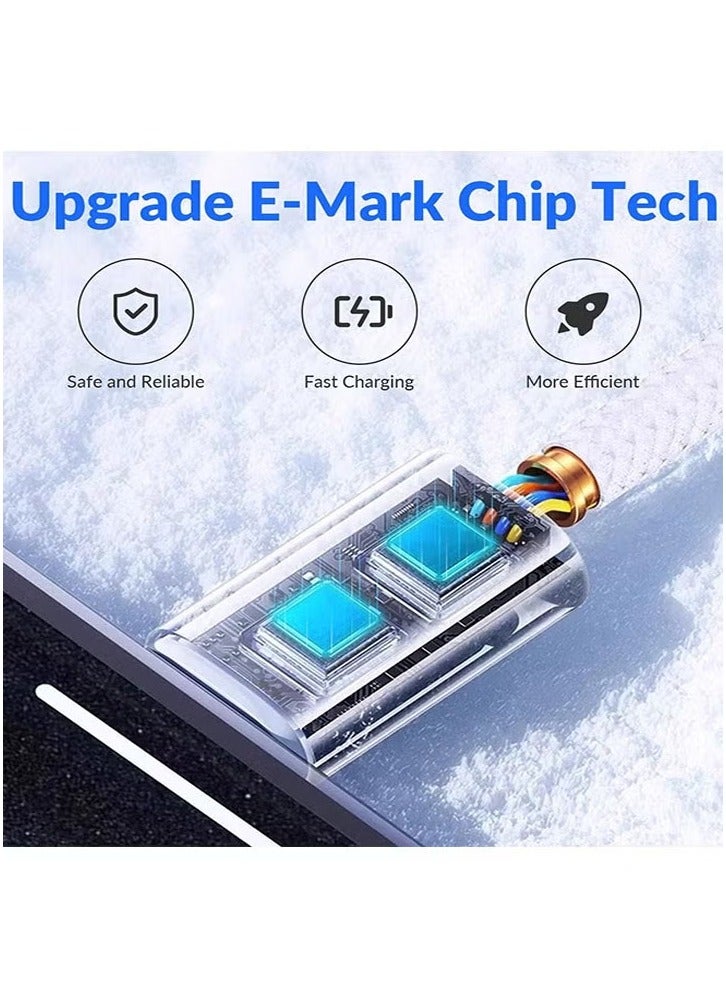 كابل شحن USB-C 60 واط، كابل مضفر من النوع C بطول 2 متر، كابل شحن أسرع، سلك توصيل طاقة PD، متوافق مع iPhone 16/16Pro/16 Pro Max/15/15 Pro/15 Plus/15 Pro Max، iPad Mini/Pro، MacBook Pro/Air، أبيض - Image 3