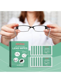 Jakehoe 12 Pack Lens Cleaning Wipes,Glasses Wipes,Pre-Moistened Lens Wipes for Eyeglasses Individually Wrapped,Screen Wipes for Glasses,Camera,Tablets, Smartphone, Screens and Other Delicate Surfaces  - Image 2