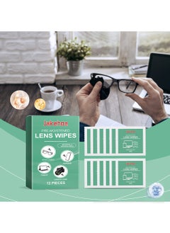 Jakehoe 12 Pack Lens Cleaning Wipes,Glasses Wipes,Pre-Moistened Lens Wipes for Eyeglasses Individually Wrapped,Screen Wipes for Glasses,Camera,Tablets, Smartphone, Screens and Other Delicate Surfaces  - Image 4
