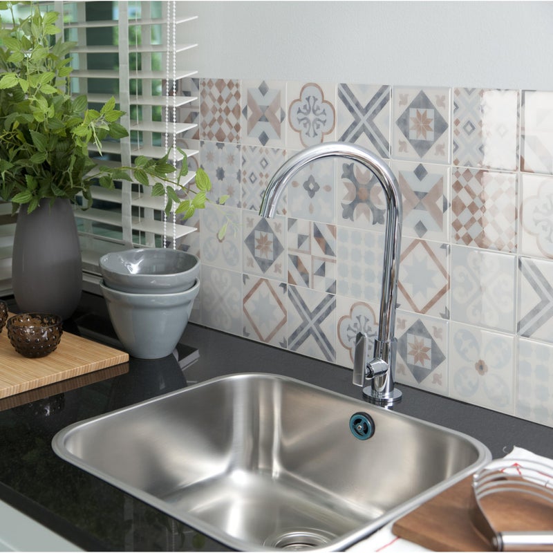 SMART TILES Parma Blue 3D Gel-O Peel and Stick Wall Tiles - 5 Sheets of 9' x 9' Backsplash for Kitchen, Bathroom, Wall - Image 2
