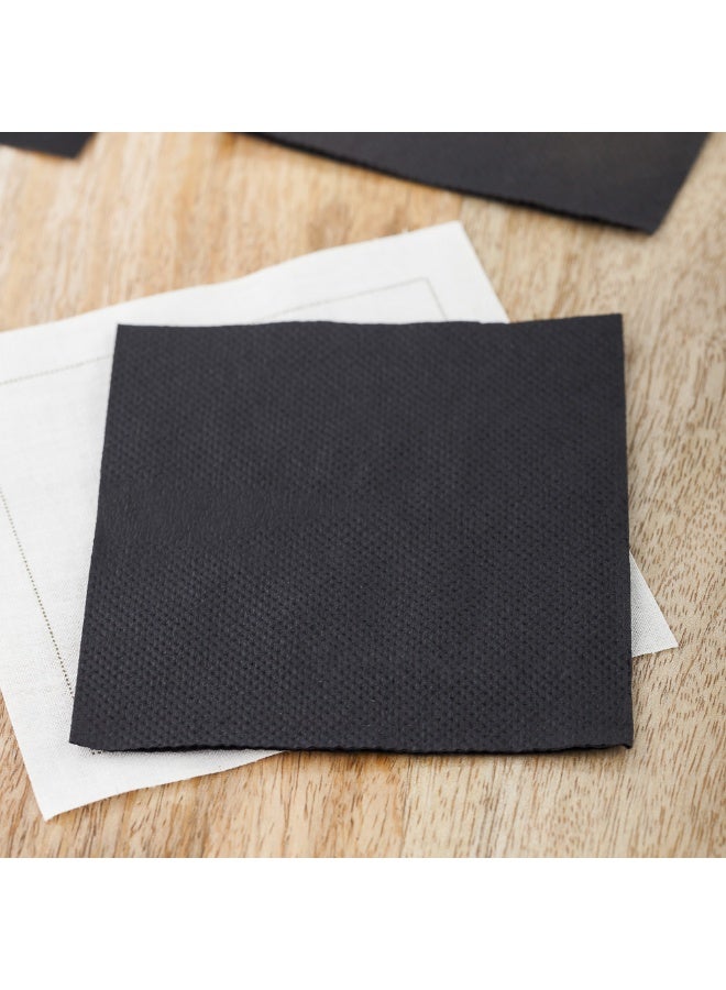 Restaurantware Luxenap 7.87 Inch Cocktail Napkins, 4800 Disposable Beverage Napkins - 2-Ply, Linen Feel, Black Paper Bar Napkins, Soft And Absorbent, For Coffee Or Snacks  - Image 3