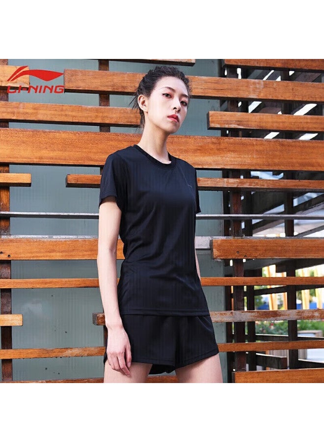 Li-Ning Li-ning Sports Apparel, New Badminton T-shirt For Men And Women, Short Sleeve, Women's Atss958-1, Black, Size L - Image 1