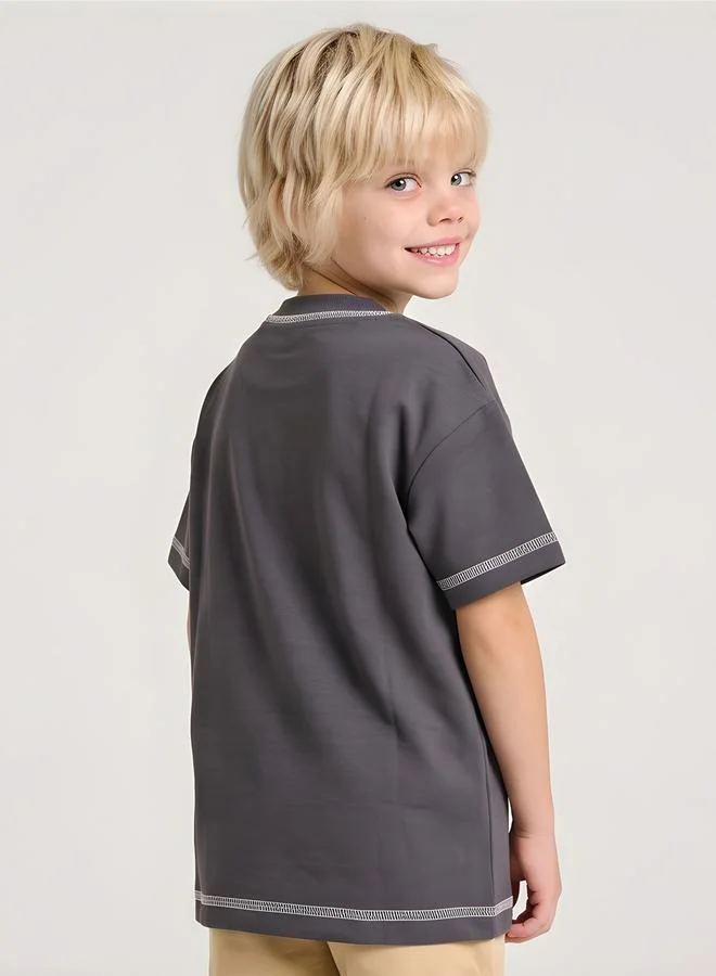 Take Two  Boys Vintage Pocket Detail Oversized T-Shirt By Juniorloom for Men | Best Price UAE