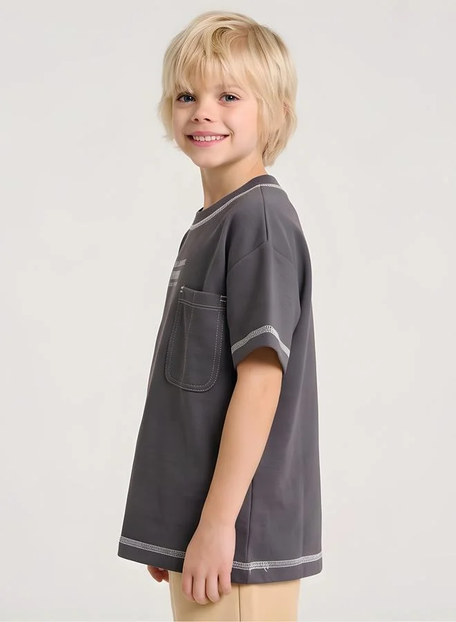 تايك تو Boys Vintage Pocket Detail Oversized T-Shirt By Juniorloom