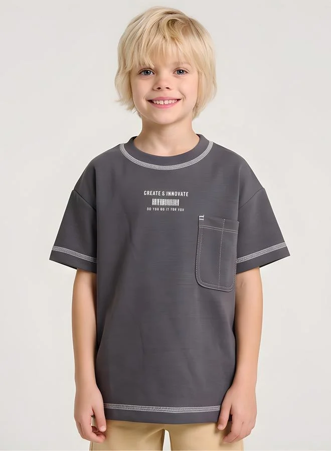 تايك تو Boys Vintage Pocket Detail Oversized T-Shirt By Juniorloom