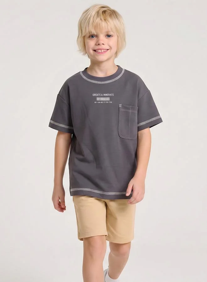 Take Two  Boys Vintage Pocket Detail Oversized T-Shirt By Juniorloom for Men | Best Price UAE