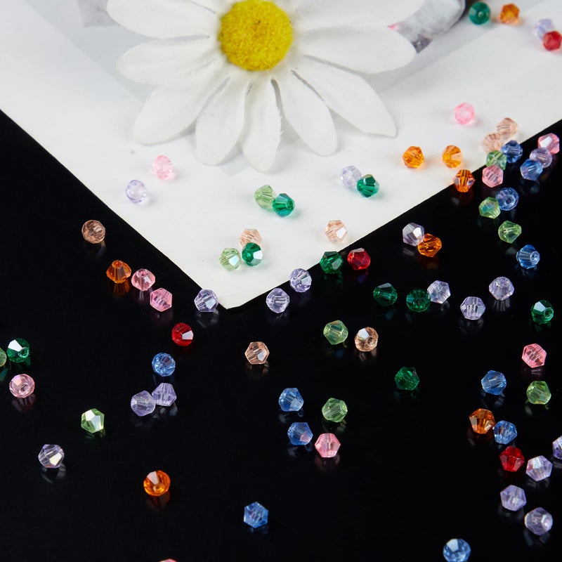 Laopottbeads 1100Pcs 4Mm Bicone Crystal Glass Beads For Jewelry Making  Sparkling Mini Beads For Suncatchers  Diy Bracelets & Craft Projects (Multicolored) - Image 3