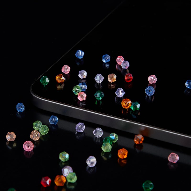 Laopottbeads 1100Pcs 4Mm Bicone Crystal Glass Beads For Jewelry Making  Sparkling Mini Beads For Suncatchers  Diy Bracelets & Craft Projects (Multicolored) - Image 2
