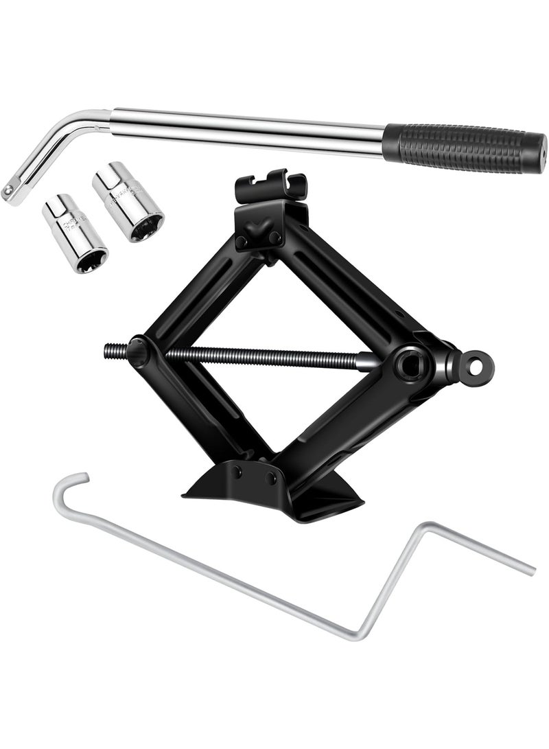 2 Ton Scissor Jack Kit – Portable Car and Van Jack with Crank Handle & Telescopic Lug Wrench - Image 1