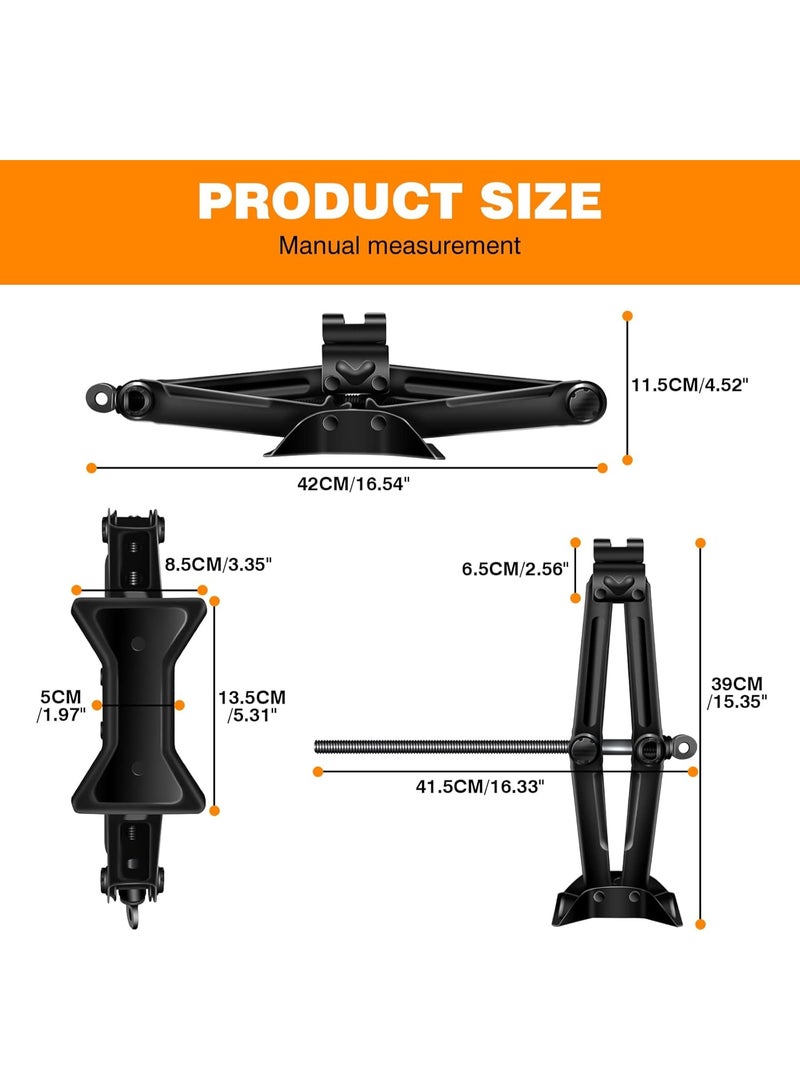 2 Ton Scissor Jack Kit – Portable Car and Van Jack with Crank Handle & Telescopic Lug Wrench - Image 2