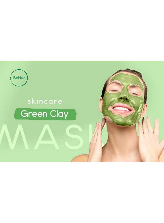 BeNat . Green Clay Mask. Allnatural. 4Oz. Detoxify And Reduce Pores While Absorbing Excess Oils And Impurities In Your Face. - Image 3