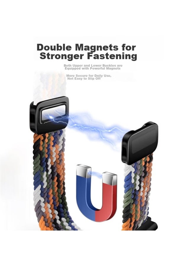 Canghua Compatible With Xiaomi Watch S4/s3/s1/s2 Straps, Xiaomi Watch S1 Pro/color 2/sports Edition Breathable Magnetic Nylon Woven Strap, Rainbow - Image 4