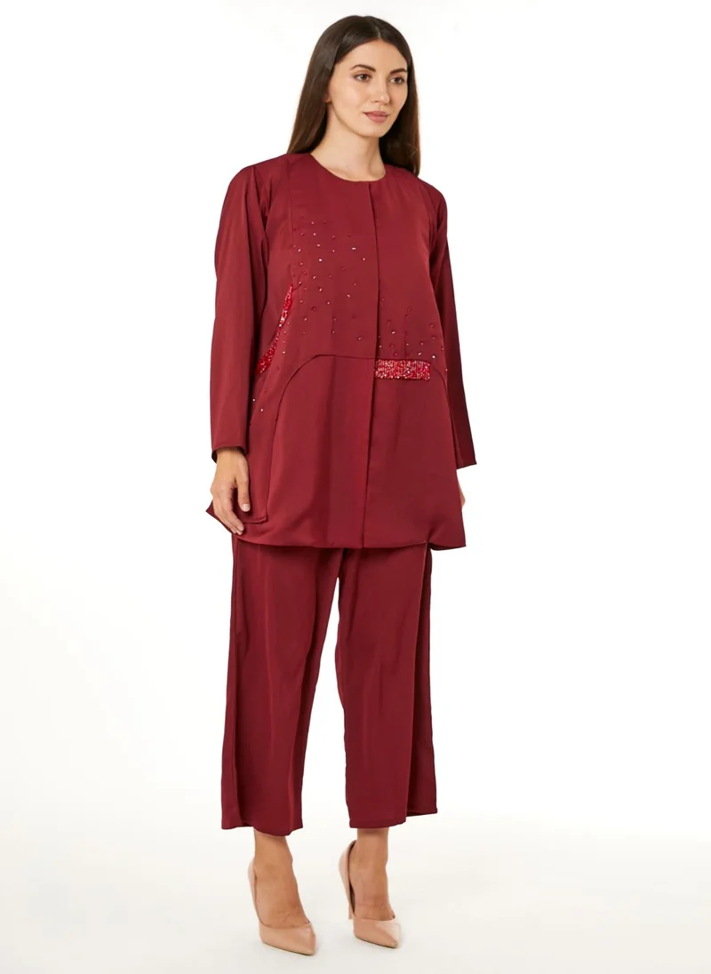 مويستريت Red Zoom Top and Pants Set