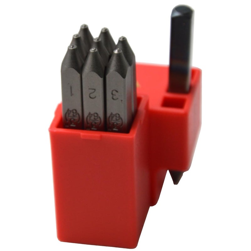 WKSTOOL 9pcs Heavy Duty Steel Stamp Uppercase Number 116 15mm Hand Stamping Character Mark Code Alphabet Punch Kit for Metal Jewelry Crypto Plate Leather