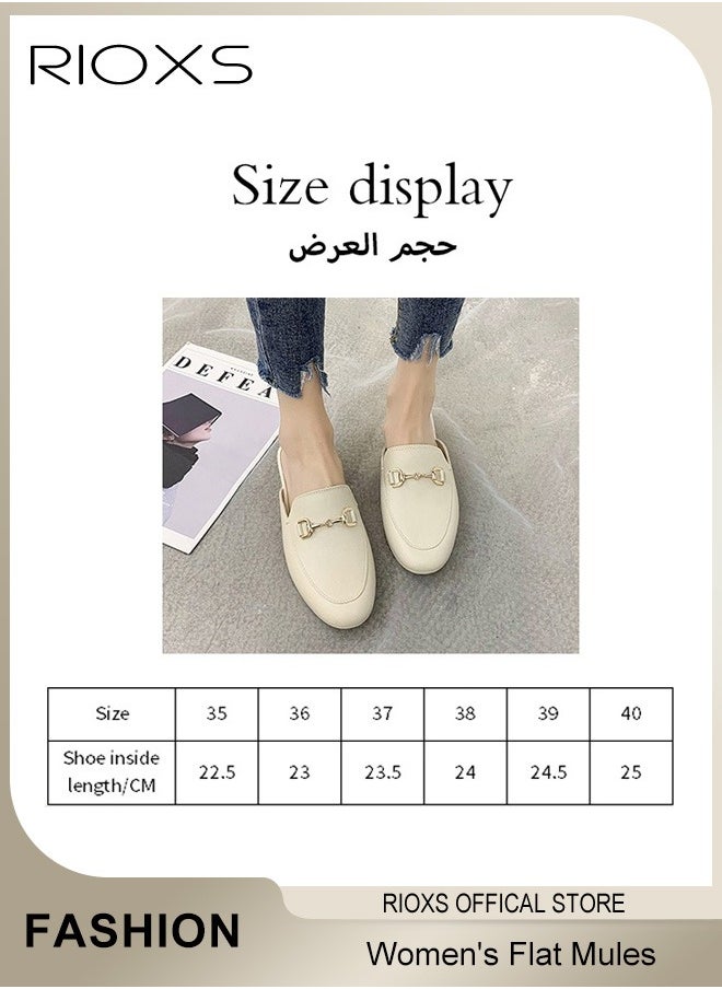 Women's Buckle Flat Mules, Closed Toe Sandals, Fashionable Comfortable Slippers, Slip-On Backless Mule Shoes, Fashionable Mule Slides with Flexible Non-slip Sole, Easy to Wear On and Off - pzsku/Z9EFE09DEFA770CC6C497Z/45/_/1730339180/663bf15c-b5fd-406f-8bba-1640d5e87ba6