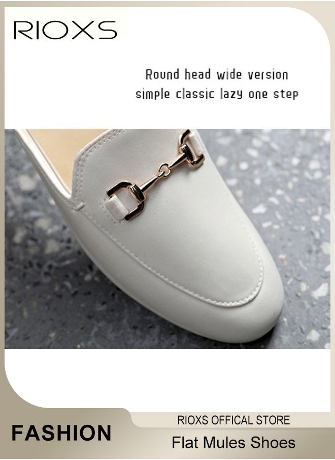 Women's Buckle Flat Mules, Closed Toe Sandals, Fashionable Comfortable Slippers, Slip-On Backless Mule Shoes, Fashionable Mule Slides with Flexible Non-slip Sole, Easy to Wear On and Off - pzsku/Z9EFE09DEFA770CC6C497Z/45/_/1730339353/b0777049-36fb-4c55-b6a4-a9a82d29d083