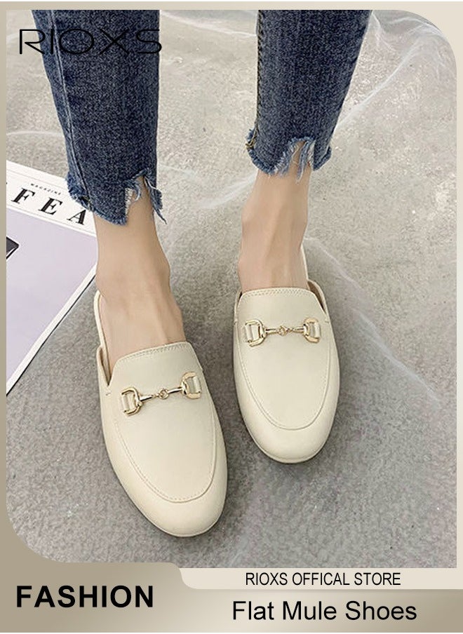 Women's Buckle Flat Mules, Closed Toe Sandals, Fashionable Comfortable Slippers, Slip-On Backless Mule Shoes, Fashionable Mule Slides with Flexible Non-slip Sole, Easy to Wear On and Off - pzsku/Z9EFE09DEFA770CC6C497Z/45/_/1730519747/bd48e377-a1a5-4138-8c95-d1e3bed93949