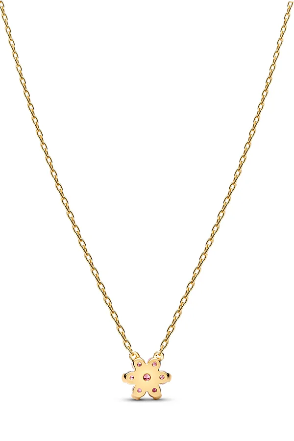 Pandora  Sparkling Pink Flower Pendant Necklace for Women | Best Price UAE